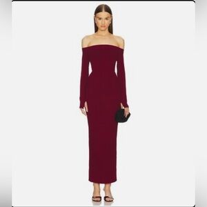 Michael Costello Off Shoulder
Bodycon Maxi Dress Maroon